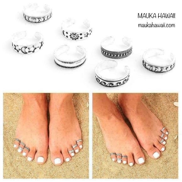 7 Pcs Toe Ring Set Adjustable Toe Rings Mid Rings New & Sealed! - Picture 3 of 12
